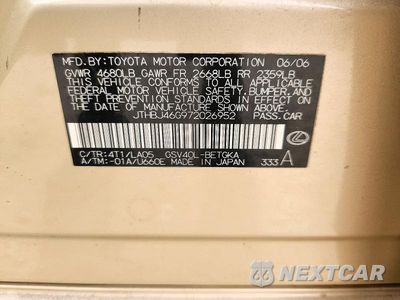 Zdjęcie 12 z 12 samochodu: 2007 LEXUS ES 350 VIN:JTHBJ46G972026952 - miniatura