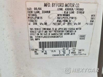 Zdjęcie 13 z 13 samochodu: 2005 FORD ESCAPE XLS VIN:1FMYU02Z55KB28731 - miniatura