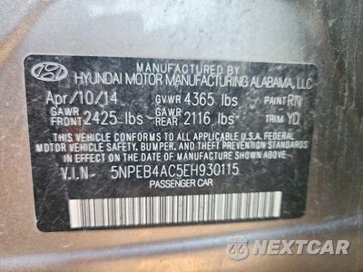 Zdjęcie 13 z 13 samochodu: 2014 HYUNDAI SONATA GLS VIN:5NPEB4AC5EH930115 - miniatura