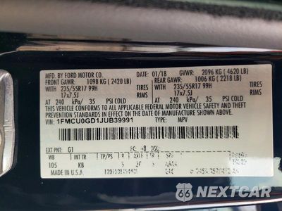 Zdjęcie 13 z 13 samochodu: 2018 FORD ESCAPE SE VIN:1FMCU0GD1JUB39991 - miniatura