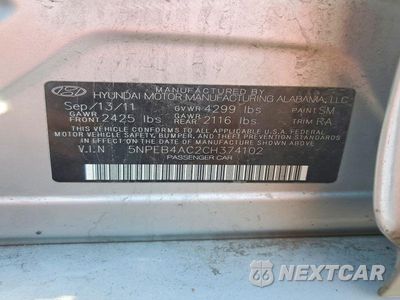 Zdjęcie 12 z 12 samochodu: 2012 HYUNDAI SONATA GLS VIN:5NPEB4AC2CH374102 - miniatura