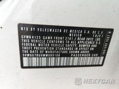 Zdjęcie 12 z 12 samochodu: 2021 VOLKSWAGEN JETTA SEL PREMIUM VIN:3VWG57BU0MM089108 - miniatura
