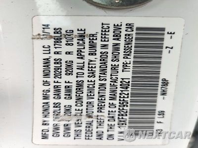 Zdjęcie 12 z 12 samochodu: 2015 HONDA CIVIC EXL VIN:19XFB2F95FE214021 - miniatura