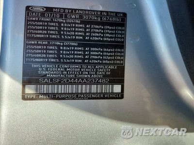 Zdjęcie 12 z 12 samochodu: 2010 LAND ROVER RANGE ROVER SPORT HSE VIN:SALSF2D44AA237482 - miniatura