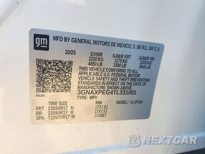 Zdjęcie 13 z 13 samochodu: 2026 CHEVROLET EQUINOX LT VIN:3GNAXPEG4TL331001 - miniatura