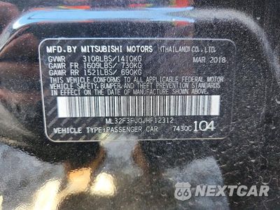 Zdjęcie 12 z 12 samochodu: 2018 MITSUBISHI MIRAGE G4 ES VIN:ML32F3FJ0JHF12312 - miniatura