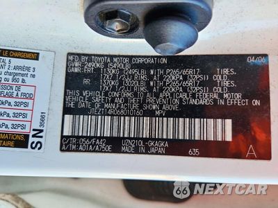 Zdjęcie 14 z 14 samochodu: 2006 TOYOTA 4RUNNER SR5 VIN:JTEZT14R068010160 - miniatura