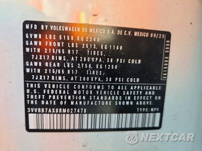 Zdjęcie 14 z 14 samochodu: 2024 VOLKSWAGEN TIGUAN S VIN:3VVRB7AX8RM027478 - miniatura