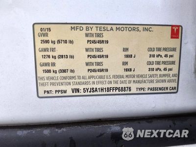 Zdjęcie 12 z 13 samochodu: 2015 TESLA MODEL S 85 VIN:5YJSA1H18FFP68876 - miniatura