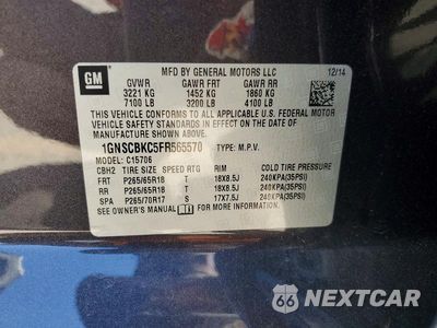 Zdjęcie 14 z 14 samochodu: 2015 CHEVROLET TAHOE C1500 LT VIN:1GNSCBKC5FR565570 - miniatura