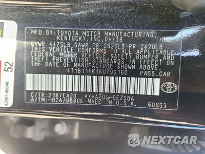 Zdjęcie 13 z 13 samochodu: 2019 TOYOTA CAMRY SE VIN:4T1B11HK1KU790160 - miniatura