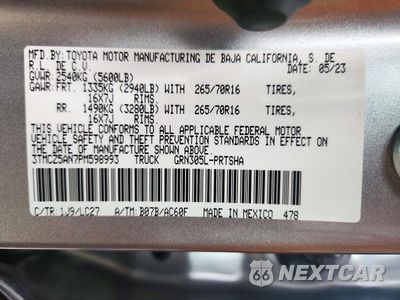 Zdjęcie 12 z 12 samochodu: 2023 TOYOTA TACOMA TRD OFF-ROAD VIN:3TMCZ5AN7PM598993 - miniatura
