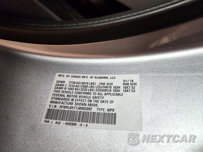 Zdjęcie 13 z 13 samochodu: 2018 HONDA ODYSSEY EXL VIN:5FNRL6H77JB083092 - miniatura