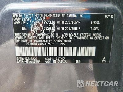 Zdjęcie 13 z 13 samochodu: 2015 TOYOTA RAV4 XLE VIN:2T3RFREVXFW307582 - miniatura
