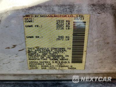 Zdjęcie 12 z 12 samochodu: 2014 NISSAN ALTIMA 2.5 S VIN:1N4AL3AP8EC181661 - miniatura
