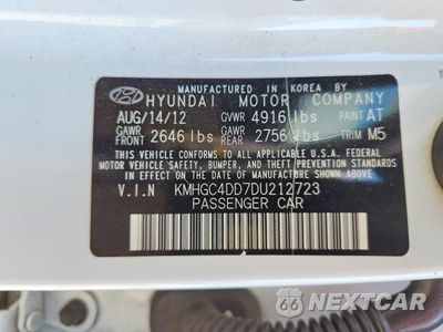 Zdjęcie 12 z 12 samochodu: 2013 HYUNDAI GENESIS 3.8L VIN:KMHGC4DD7DU212723 - miniatura