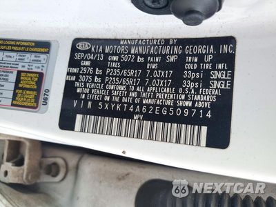 Zdjęcie 13 z 13 samochodu: 2014 KIA SORENTO LX VIN:5XYKT4A62EG509714 - miniatura