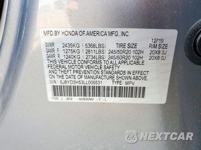 Zdjęcie 13 z 13 samochodu: 2020 ACURA MDX TECHNOLOGY VIN:5J8YD3H53LL005531 - miniatura