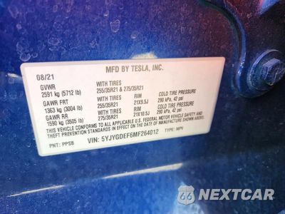 Zdjęcie 13 z 13 samochodu: 2021 TESLA MODEL Y VIN:5YJYGDEF6MF264012 - miniatura