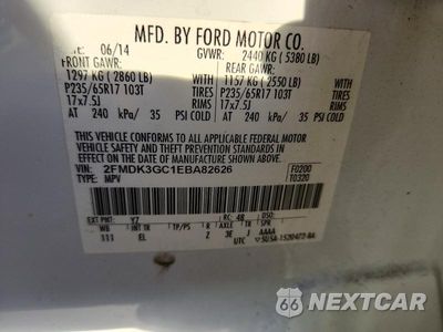 Zdjęcie 13 z 13 samochodu: 2014 FORD EDGE SE VIN:2FMDK3GC1EBA82626 - miniatura