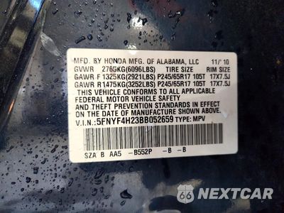 Zdjęcie 13 z 13 samochodu: 2011 HONDA PILOT LX VIN:5FNYF4H23BB052659 - miniatura