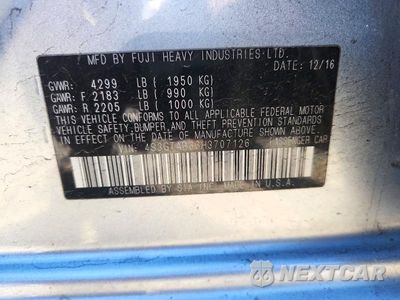 Zdjęcie 12 z 12 samochodu: 2017 SUBARU IMPREZA PREMIUM VIN:4S3GTAB66H3707126 - miniatura