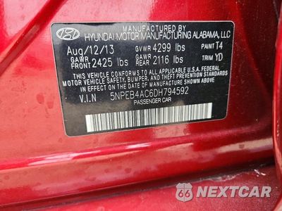 Zdjęcie 12 z 12 samochodu: 2013 HYUNDAI SONATA GLS VIN:5NPEB4AC6DH794592 - miniatura