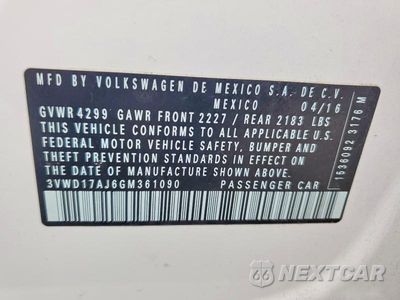 Zdjęcie 12 z 12 samochodu: 2016 VOLKSWAGEN JETTA SPORT VIN:3VWD17AJ6GM361090 - miniatura