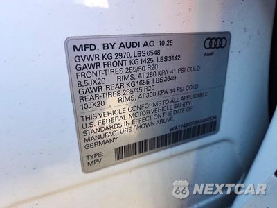 Zdjęcie 13 z 13 samochodu: 2025 AUDI Q6 E-TRON PREMIUM PLUS VIN:WA124BGF8SA092534 - miniatura