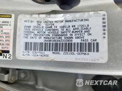 Zdjęcie 13 z 13 samochodu: 2004 TOYOTA COROLLA LE VIN:1NXBR38E84Z310908 - miniatura