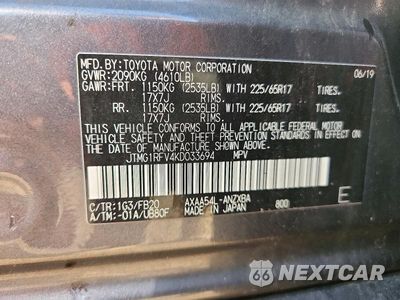 Zdjęcie 12 z 12 samochodu: 2019 TOYOTA RAV4 LE VIN:JTMG1RFV4KD033694 - miniatura