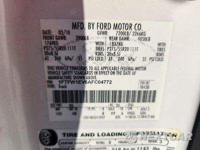 Zdjęcie 12 z 12 samochodu: 2010 FORD F150 SUPERCREW VIN:1FTFW1EV6AFC04772 - miniatura