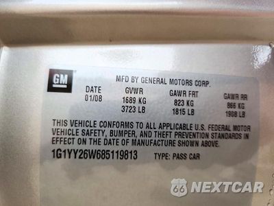 Zdjęcie 12 z 12 samochodu: 2008 CHEVROLET CORVETTE VIN:1G1YY26W685119813 - miniatura
