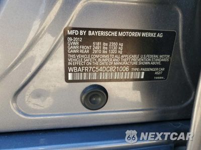 Zdjęcie 12 z 12 samochodu: 2013 BMW 535 I VIN:WBAFR7C54DC821006 - miniatura