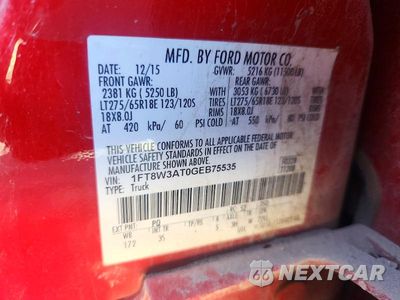 Zdjęcie 13 z 13 samochodu: 2016 FORD F350 SUPER DUTY VIN:1FT8W3AT0GEB75535 - miniatura