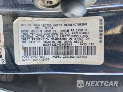 Zdjęcie 12 z 12 samochodu: 2004 TOYOTA COROLLA S VIN:1NXBR32EX4Z308988 - miniatura
