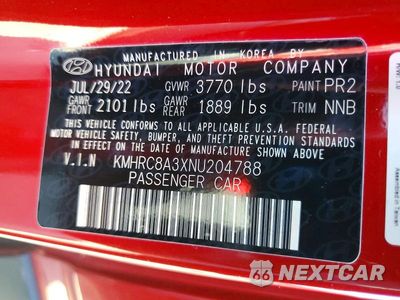 Zdjęcie 13 z 13 samochodu: 2022 HYUNDAI VENUE LIMITED VIN:KMHRC8A3XNU204788 - miniatura