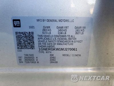 Zdjęcie 13 z 13 samochodu: 2021 CHEVROLET TRAVERSE LT VIN:1GNERGKW1MJ270061 - miniatura