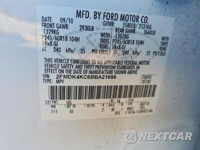 Zdjęcie 13 z 13 samochodu: 2011 FORD EDGE LIMITED VIN:2FMDK4KC6BBA21698 - miniatura