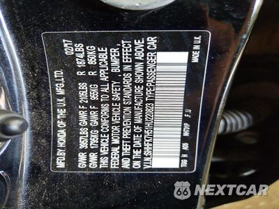 Zdjęcie 13 z 13 samochodu: 2017 HONDA CIVIC EX VIN:SHHFK7H51HU220823 - miniatura