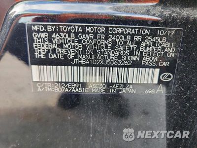 Zdjęcie 12 z 12 samochodu: 2018 LEXUS IS 300 VIN:JTHBA1D2XJ5063262 - miniatura