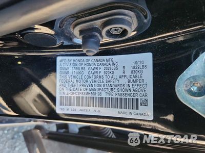 Zdjęcie 12 z 12 samochodu: 2021 HONDA CIVIC SPORT VIN:2HGFC2F8XMH508196 - miniatura