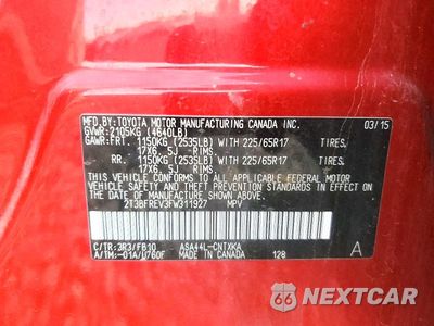 Zdjęcie 13 z 13 samochodu: 2015 TOYOTA RAV4 LE VIN:2T3BFREV3FW311927 - miniatura