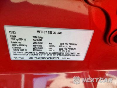 Zdjęcie 12 z 12 samochodu: 2023 TESLA MODEL Y VIN:7SAYGDEEXPA040379 - miniatura