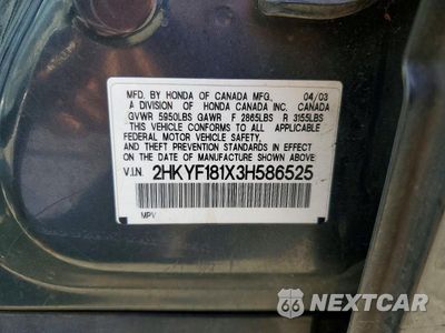 Zdjęcie 13 z 13 samochodu: 2003 HONDA PILOT LX VIN:2HKYF181X3H586525 - miniatura