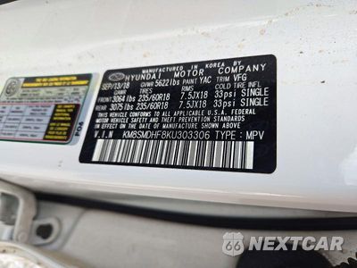 Zdjęcie 13 z 13 samochodu: 2019 HYUNDAI SANTA FE XL SE VIN:KM8SMDHF8KU303306 - miniatura