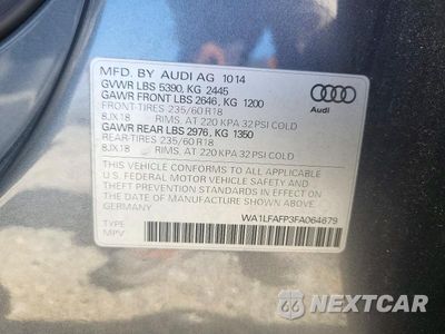 Zdjęcie 13 z 13 samochodu: 2015 AUDI Q5 PREMIUM PLUS VIN:WA1LFAFP3FA064679 - miniatura