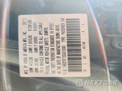 Zdjęcie 12 z 12 samochodu: 2012 HONDA ACCORD EX VIN:1HGCP2F73CA010580 - miniatura