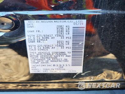 Zdjęcie 14 z 14 samochodu: 2019 NISSAN ROGUE S VIN:5N1AT2MT3KC819335 - miniatura
