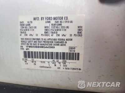 Zdjęcie 13 z 13 samochodu: 2021 FORD EXPLORER VIN:1FMSK8BB9MGA43969 - miniatura